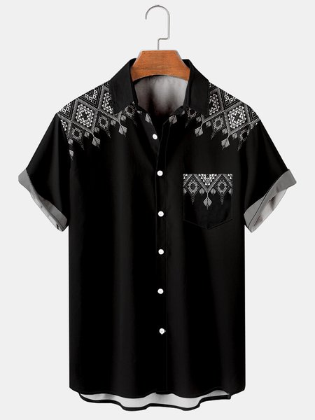 Men's Vintage Texture Print Casual Breathable Short Sleeve Shirt, Black, Men's Floral shirt
Men's Vintage Texture Print Casual Breathable Short Sleeve Shirt, Black, Men's Floral shirt