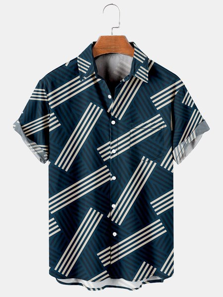 Men's Basic Geometric Line Casual Short Sleeve Hawaiian Shirt, Deep blue, Men's Floral shirt
Men's Basic Geometric Line Casual Short Sleeve Hawaiian Shirt, Deep blue, Men's Floral shirt
