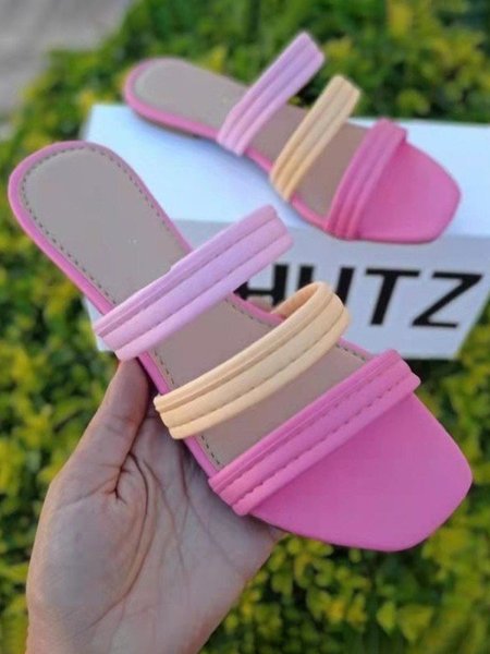 Summer Candy Color Contrast Color Strap Square Toe Slippers, Pink, Sandals & Slippers
Summer Candy Color Contrast Color Strap Square Toe Slippers, Pink, Sandals & Slippers