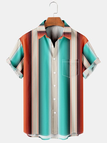 Men's Vintage Striped Pattern Casual Breathable Short Sleeve Hawaiian Shirt, Green, Men's Floral shirt
Men's Vintage Striped Pattern Casual Breathable Short Sleeve Hawaiian Shirt, Green, Men's Floral shirt