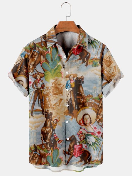 Men's Retro Western Denim Pattern Casual Breathable Short Sleeve Hawaiian Shirt, Khaki, Men's Floral shirt
Men's Retro Western Denim Pattern Casual Breathable Short Sleeve Hawaiian Shirt, Khaki, Men's Floral shirt