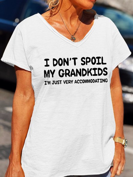 I Don't Spoil My Grandkids V Neck Casual letterShort Sleeve T-Shirt, White, T-shirts
I Don't Spoil My Grandkids V Neck Casual letterShort Sleeve T-Shirt, White, T-shirts