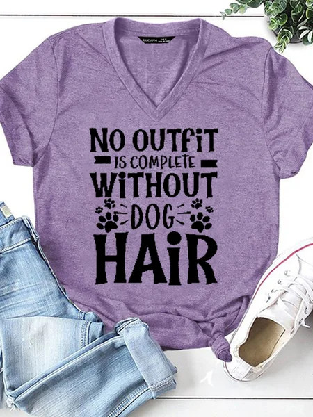 No Outfit Is Complete Without Dog Hair V Neck Short Sleeve T-Shirt, Purple, T-shirts
No Outfit Is Complete Without Dog Hair V Neck Short Sleeve T-Shirt, Purple, T-shirts