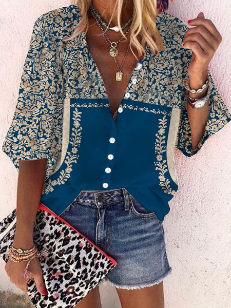 Folk flower print loose button on shirt boho Plus Size, Multicolor, Shirts & Blouses
Folk flower print loose button on shirt boho Plus Size, Multicolor, Shirts & Blouses