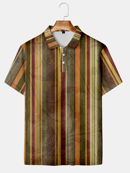 Casual Style Culture Collection Retro Gradient Geometric Stripes Ethnic Pattern Elements Lapel Short Sleeve Polo Print Top, Brown, Men's t-shirts
Casual Style Culture Collection Retro Gradient Geometric Stripes Ethnic Pattern Elements Lapel Short Sleeve Polo Print Top, Brown, Men's t-shirts