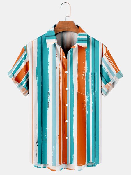 Men's Basic Stripe Print Breathable Short Sleeve Hawaiian Shirt, Green, Men's Floral shirt
Men's Basic Stripe Print Breathable Short Sleeve Hawaiian Shirt, Green, Men's Floral shirt