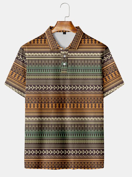 Casual Style Sulture Series Gradient Retro Geometric Stripe Elements Lapel Short-Sleeved Polo Print Top, Yellow, Men's t-shirts
Casual Style Sulture Series Gradient Retro Geometric Stripe Elements Lapel Short-Sleeved Polo Print Top, Yellow, Men's t-shirts