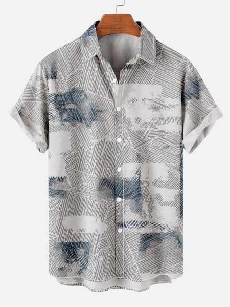 Men's Casual Simple Abstract Striped Print Short Sleeve Shirt, As picture, Short Sleeves Shirts
Men's Casual Simple Abstract Striped Print Short Sleeve Shirt, As picture, Short Sleeves Shirts