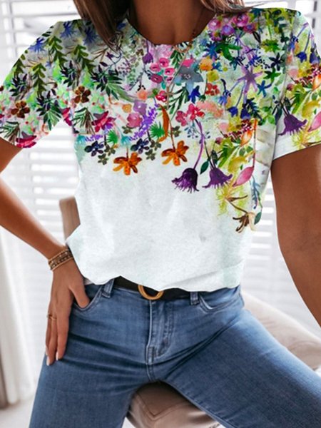 Floral Print Designer Hot Short Sleeve T-Shirts for Women, Multicolor, T-Shirts
Floral Print Designer Hot Short Sleeve T-Shirts for Women, Multicolor, T-Shirts