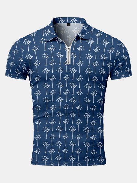 Resort Style Hawaiian Series Plant Coconut Tree Elements Lapel Short-Sleeved Polo Print Top, Blue, Men's t-shirts
Resort Style Hawaiian Series Plant Coconut Tree Elements Lapel Short-Sleeved Polo Print Top, Blue, Men's t-shirts