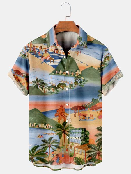 Men's Hawaiian Print Lapel Loose Chest Pocket Short Sleeve Trendy Aloha Shirt, As picture, Men's Floral shirt
Men's Hawaiian Print Lapel Loose Chest Pocket Short Sleeve Trendy Aloha Shirt, As picture, Men's Floral shirt
