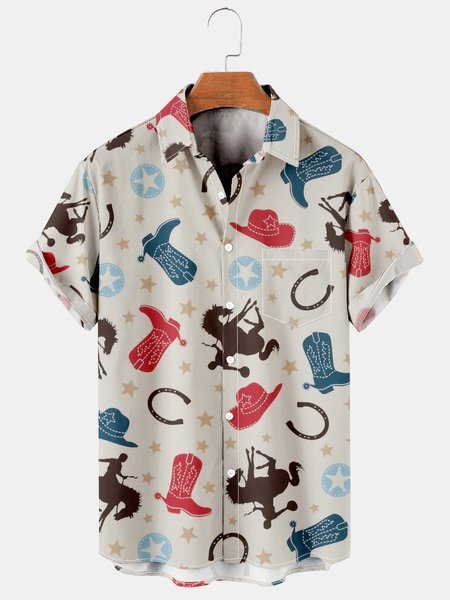 Men's Western Denim Printed Casual Short Sleeve Hawaiian Shirt with Chest Pocket, Off white, Men's Floral shirt
Men's Western Denim Printed Casual Short Sleeve Hawaiian Shirt with Chest Pocket, Off white, Men's Floral shirt