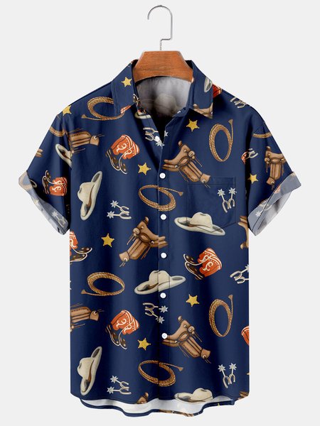 Men's Western Denim Printed Short Sleeve Hawaiian Shirt with Chest Pocket, Deep blue, Men's Floral shirt
Men's Western Denim Printed Short Sleeve Hawaiian Shirt with Chest Pocket, Deep blue, Men's Floral shirt