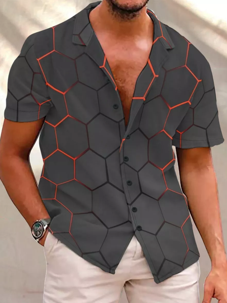 3D Pattern Printed Funny Short Sleeve Shirts, As picture, Short Sleeves Shirts