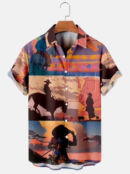 Men's Western Denim Style Printed Casual Short Sleeve Hawaiian Shirt, Multicolor, Men's Floral shirt
Men's Western Denim Style Printed Casual Short Sleeve Hawaiian Shirt, Multicolor, Men's Floral shirt