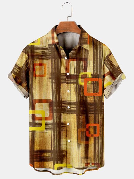 Men's Basic Geometric Pattern Print Casual Short Sleeve Hawaiian Shirt, Yellow, Men's Floral shirt
Men's Basic Geometric Pattern Print Casual Short Sleeve Hawaiian Shirt, Yellow, Men's Floral shirt