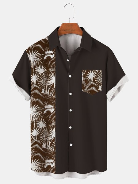 Mens Coconut Tree Print Casual Vintage Hawaiian Short Sleeve Shirt, Brown, Men's Floral shirt
Mens Coconut Tree Print Casual Vintage Hawaiian Short Sleeve Shirt, Brown, Men's Floral shirt