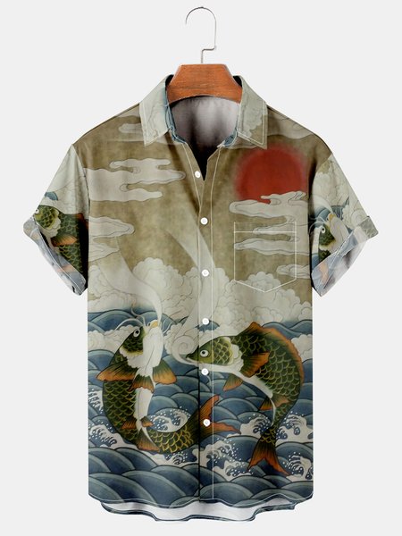 Men's Retro Casual Breathable Short Sleeve Hawaiian Shirt with Chest Pocket, Blue, Men's Floral shirt
Men's Retro Casual Breathable Short Sleeve Hawaiian Shirt with Chest Pocket, Blue, Men's Floral shirt
