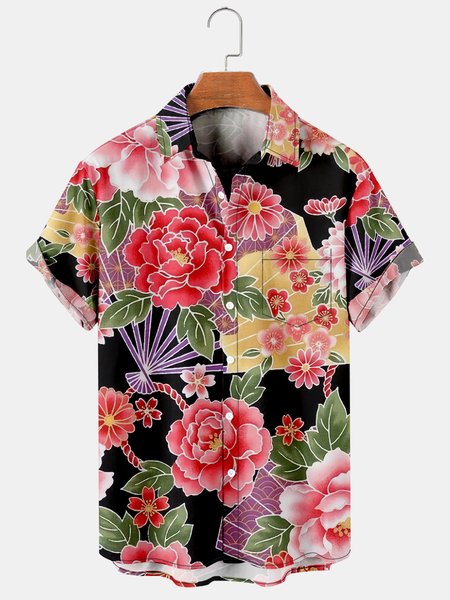 Men's Vintage Pattern Print Casual Breathable Short Sleeve Hawaiian Shirt, Black, Men's Floral shirt
Men's Vintage Pattern Print Casual Breathable Short Sleeve Hawaiian Shirt, Black, Men's Floral shirt