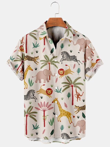 Men's Animal Print Casual Short Sleeve Hawaiian Shirt, As picture, Men's Floral shirt
Men's Animal Print Casual Short Sleeve Hawaiian Shirt, As picture, Men's Floral shirt