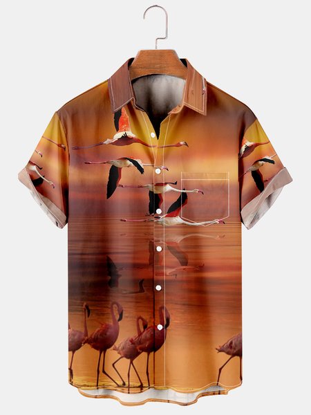 Men's Animal Print Casual Short Sleeve Hawaiian Shirt, Orange red, Men's Floral shirt
Men's Animal Print Casual Short Sleeve Hawaiian Shirt, Orange red, Men's Floral shirt