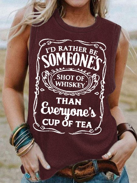 Id Rather Be Someone's Shot of Whiskey than Everyone's Cup of Tea \ Funny Saying Knit Tank, Wine red, Tank Tops
Id Rather Be Someone's Shot of Whiskey than Everyone's Cup of Tea \ Funny Saying Knit Tank, Wine red, Tank Tops