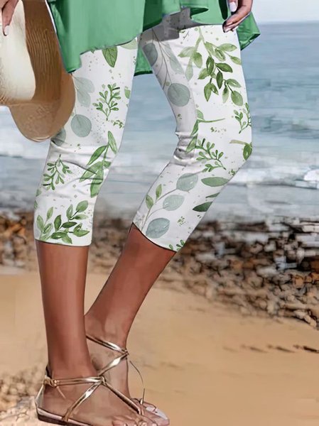 Leaves Vacation Pants, White, Pants