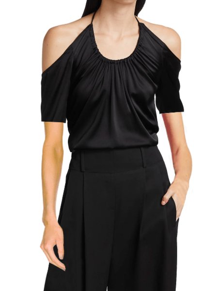 Summer Lightweight Elegant Loosen Short Sleeve Daily Tops, Black, Tops