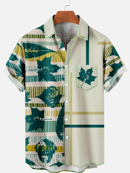 Men's Casual Leaf Abstract Stripe Print Short Sleeve Shirt, As picture, Short Sleeves Shirts
Men's Casual Leaf Abstract Stripe Print Short Sleeve Shirt, As picture, Short Sleeves Shirts