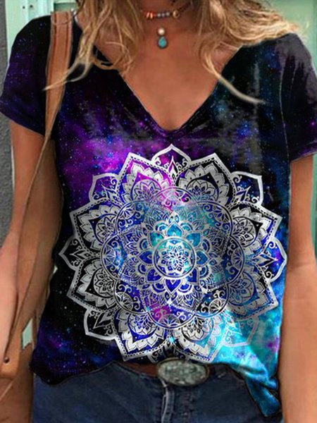 Gradient ethnic design Datura print loose top T-shirt Plus Size, Multicolor, T-Shirts
Gradient ethnic design Datura print loose top T-shirt Plus Size, Multicolor, T-Shirts