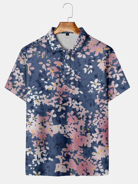 Casual Style Culture Series Japanese Culture Floral Element Pattern Lapel Short-Sleeved Polo Print Top, Blue, Men's t-shirts
Casual Style Culture Series Japanese Culture Floral Element Pattern Lapel Short-Sleeved Polo Print Top, Blue, Men's t-shirts