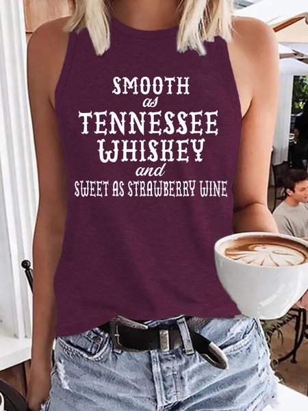 Smooth As Tennessee Whiskey Funny Wine Casual Knit Tank, Wine red, Tank Tops