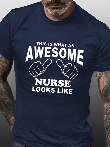 Awesome Nurse Men's Nurses Present T-shirt, Purplish blue, T-shirts