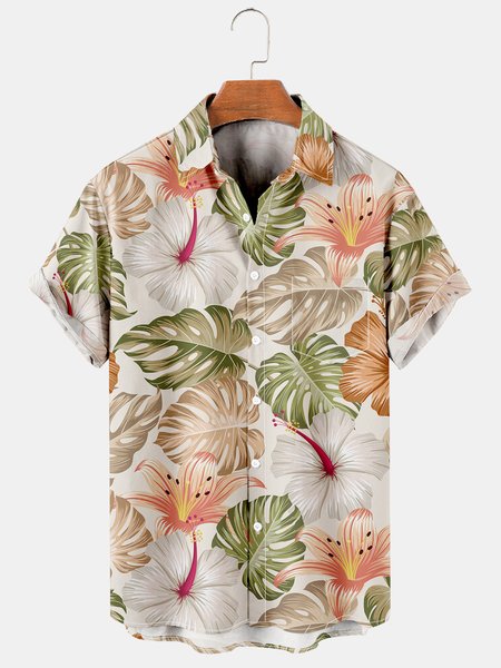 Tropical Plant Graphic Men's Hawaiian Casual Short Sleeve Shirt, Beige, Men's Floral shirt
Tropical Plant Graphic Men's Hawaiian Casual Short Sleeve Shirt, Beige, Men's Floral shirt