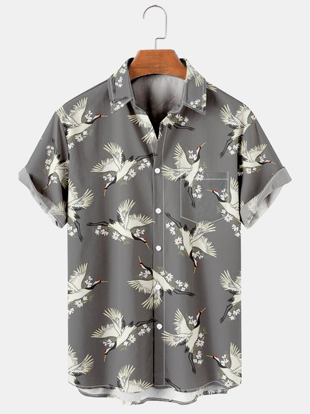 Men's Retro Casual Breathable Short Sleeve Hawaiian Shirt with Chest Pocket, Gray, Men's Floral shirt
Men's Retro Casual Breathable Short Sleeve Hawaiian Shirt with Chest Pocket, Gray, Men's Floral shirt