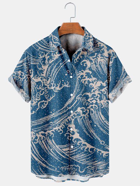 Men's Vintage Print Casual Breathable Short Sleeve Hawaiian Shirt, Blue, Men's Floral shirt
Men's Vintage Print Casual Breathable Short Sleeve Hawaiian Shirt, Blue, Men's Floral shirt