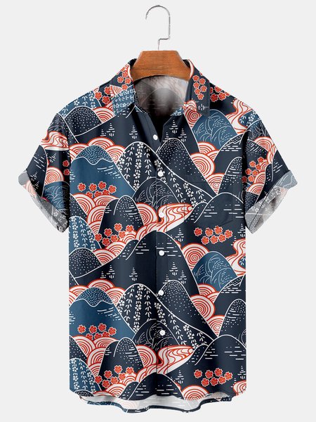 Japanese Traditional Graphic Men's Casual Hawaiian Short Sleeve Shirt, Deep blue, Men's Floral shirt
Japanese Traditional Graphic Men's Casual Hawaiian Short Sleeve Shirt, Deep blue, Men's Floral shirt