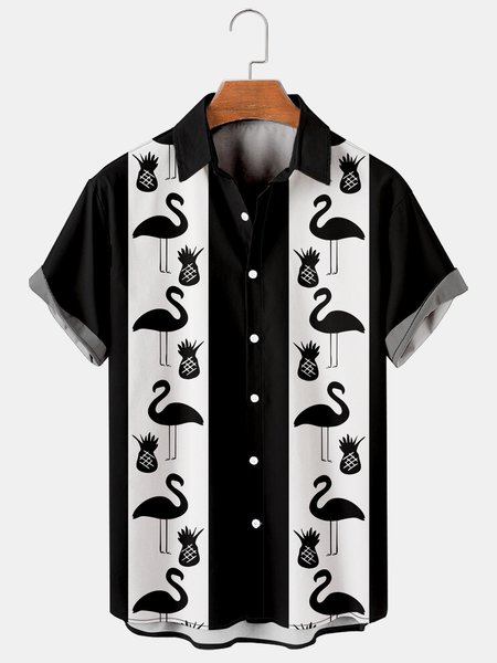 Flamingo Graphic Men's Hawaiian Casual Short Sleeve Shirt, As picture, Men's Floral shirt
Flamingo Graphic Men's Hawaiian Casual Short Sleeve Shirt, As picture, Men's Floral shirt