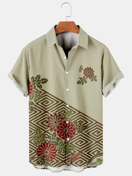 Traditional Floral Graphic Men's Casual Hawaiian Short Sleeve Shirt, Lightgreen, Men's Floral shirt
Traditional Floral Graphic Men's Casual Hawaiian Short Sleeve Shirt, Lightgreen, Men's Floral shirt