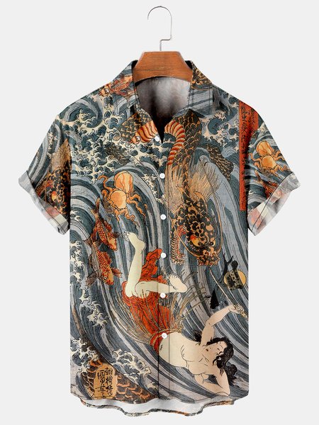 Men's Vintage Print Casual Breathable Short Sleeve Hawaiian Shirt, As picture, Men's Floral shirt
Men's Vintage Print Casual Breathable Short Sleeve Hawaiian Shirt, As picture, Men's Floral shirt