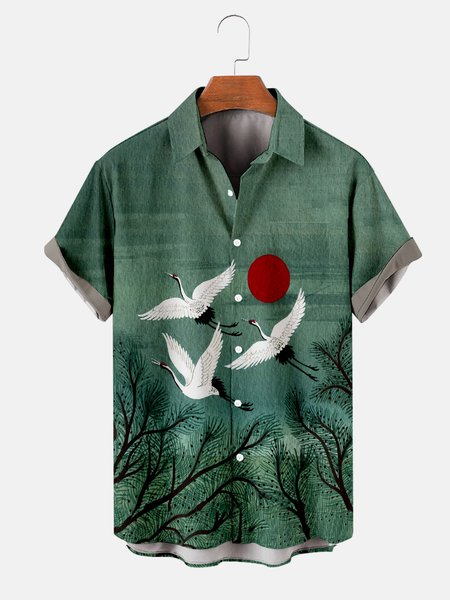 Men's Vintage Print Casual Breathable Short Sleeve Hawaiian Shirt, Green, Men's Floral shirt
Men's Vintage Print Casual Breathable Short Sleeve Hawaiian Shirt, Green, Men's Floral shirt