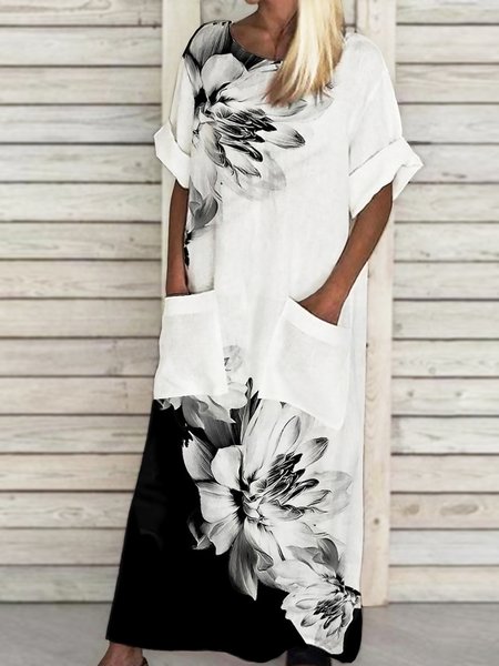 Vacation Color Block Floral Printed Casual Loosen Pockets Maxi Short Sleeve Woven Dress, Flower, Maxi Dresses
Vacation Color Block Floral Printed Casual Loosen Pockets Maxi Short Sleeve Woven Dress, Flower, Maxi Dresses