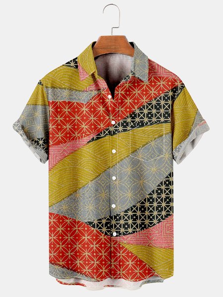 Mens Japanese Print Lapel Loose Chest Pocket Short Sleeve Funky Hawaiian Shirts, Yellow, Men's Floral shirt
Mens Japanese Print Lapel Loose Chest Pocket Short Sleeve Funky Hawaiian Shirts, Yellow, Men's Floral shirt