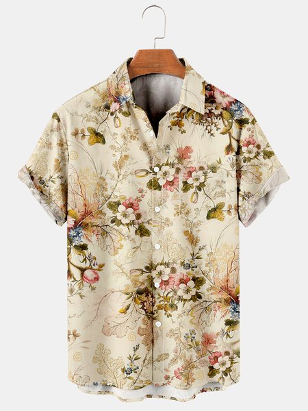 Mens Retro Floral Print Lapel Loose Chest Pocket Short Sleeve Funky Hawaiian Shirts, Khaki, Men's Floral shirt
Mens Retro Floral Print Lapel Loose Chest Pocket Short Sleeve Funky Hawaiian Shirts, Khaki, Men's Floral shirt