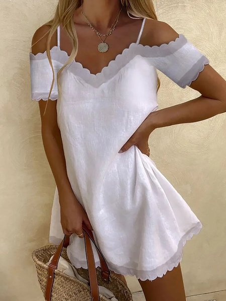 Holiday Daily Off Shoulder Regular Fit Short Sleeve Solid Mini Dress, White, Dresses
Holiday Daily Off Shoulder Regular Fit Short Sleeve Solid Mini Dress, White, Dresses