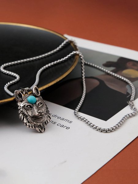 Men's Hawaiian Retro Dotted Wolf Head Pearl Pendant Necklace, As picture, Necklaces
Men's Hawaiian Retro Dotted Wolf Head Pearl Pendant Necklace, As picture, Necklaces