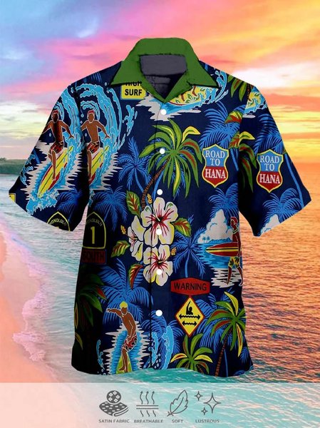 Mens Beach Print Casual Breathable Hawaiian Short Sleeve Shirt, Blue, Men's Floral shirt
Mens Beach Print Casual Breathable Hawaiian Short Sleeve Shirt, Blue, Men's Floral shirt