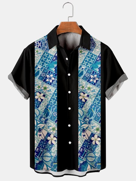 Mens Retro Floral Print Lapel Loose Chest Pocket Short Sleeve Funky Hawaiian Shirts, Black, Men's Floral shirt
Mens Retro Floral Print Lapel Loose Chest Pocket Short Sleeve Funky Hawaiian Shirts, Black, Men's Floral shirt