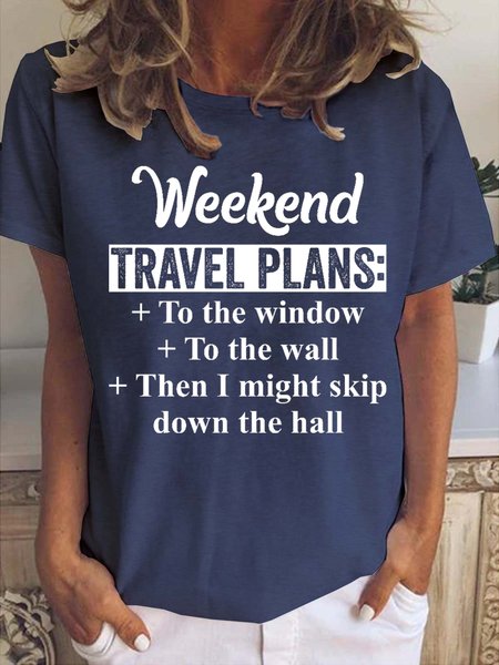 Weekend Travel Plans Women's Short Sleeve T-Shirt, Deep blue, T-shirts