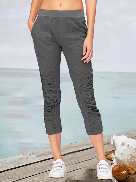 Plain patterned pocket elastic waist elastic cotton pants Plus Size, Gray, Pants
Plain patterned pocket elastic waist elastic cotton pants Plus Size, Gray, Pants